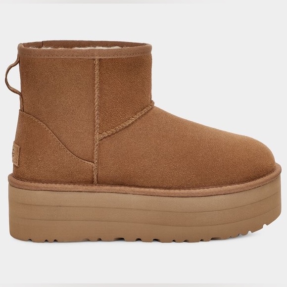 UGG CLASSIC MINI PLATFORM BOOTS NWT NIB Shoes chestnut - Picture 2 of 10